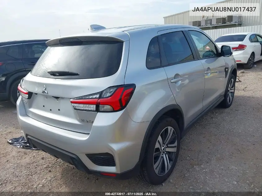 2022 Mitsubishi Outlander Sport 2.0 Be 2Wd/2.0 Es 2Wd/2.0 Le 2Wd/2.0 S 2Wd VIN: JA4APUAU8NU017437 Lot: 42722017