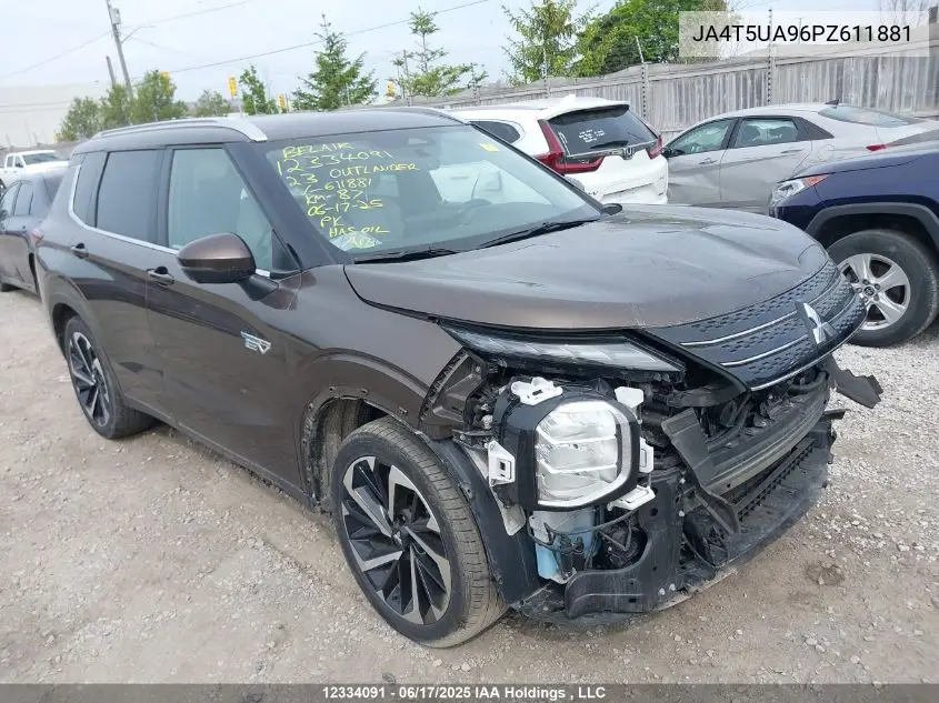 2023 Mitsubishi Outlander Phev VIN: JA4T5UA96PZ611881 Lot: 12334091