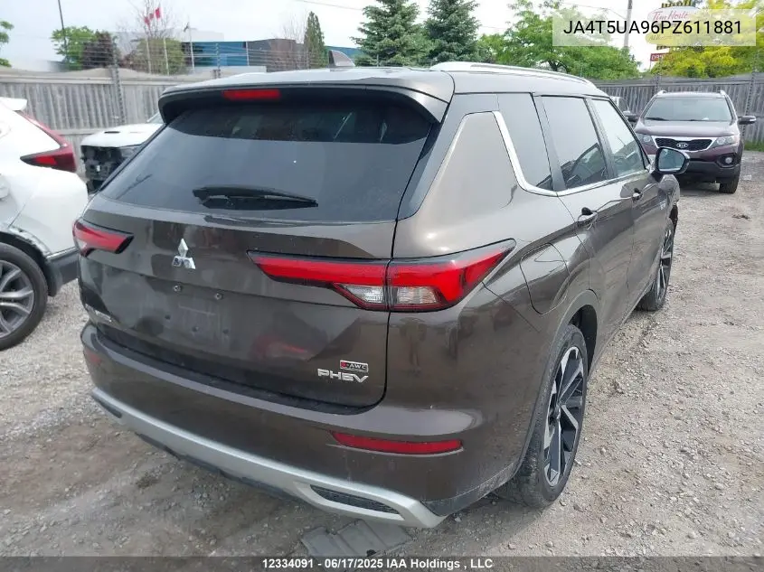 2023 Mitsubishi Outlander Phev VIN: JA4T5UA96PZ611881 Lot: 12334091