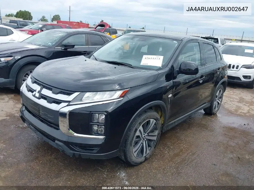 2024 Mitsubishi Outlander Sport 2.0 Es Awc VIN: JA4ARUAUXRU002647 Lot: 42611573