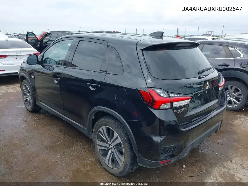 2024 Mitsubishi Outlander Sport 2.0 Es Awc VIN: JA4ARUAUXRU002647 Lot: 42611573