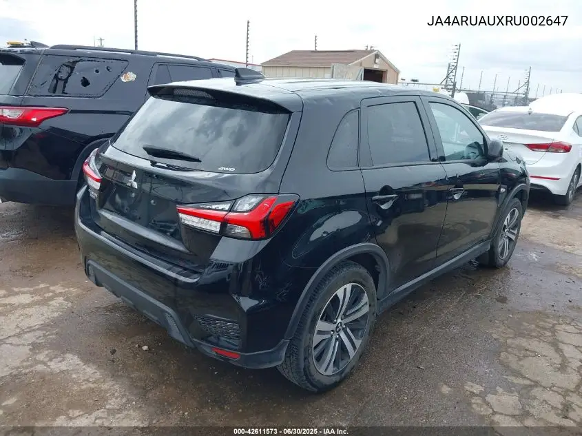 2024 Mitsubishi Outlander Sport 2.0 Es Awc VIN: JA4ARUAUXRU002647 Lot: 42611573