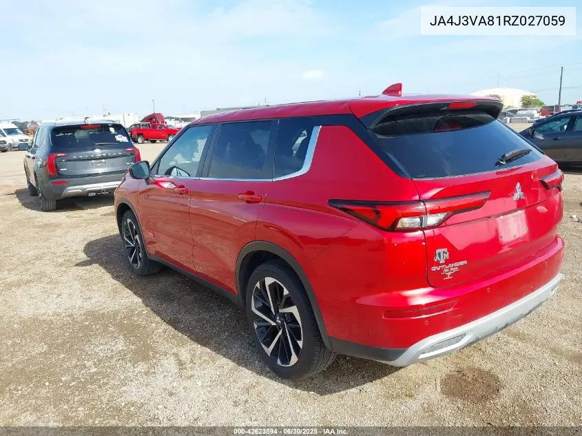 2024 Mitsubishi Outlander Se/Black Edition VIN: JA4J3VA81RZ027059 Lot: 42623594