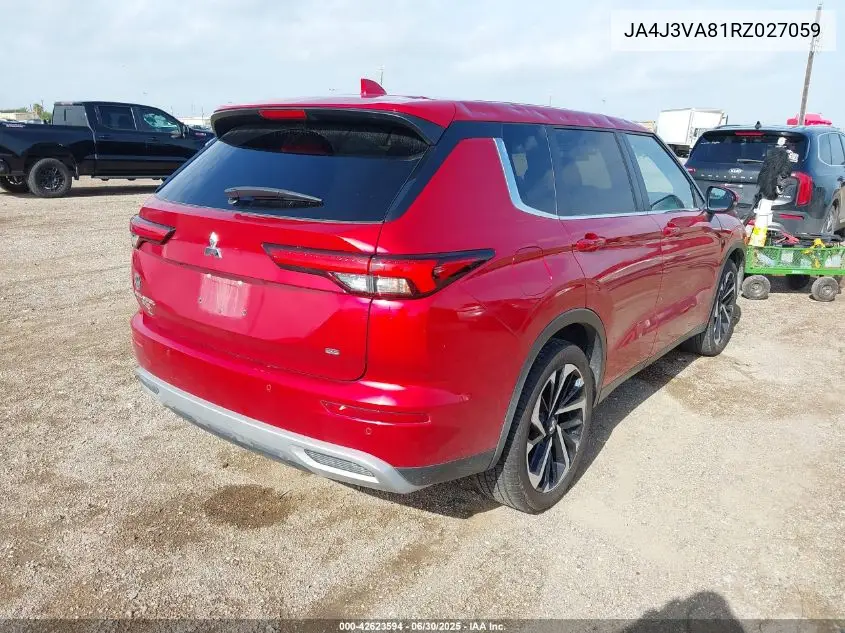 2024 Mitsubishi Outlander Se/Black Edition VIN: JA4J3VA81RZ027059 Lot: 42623594