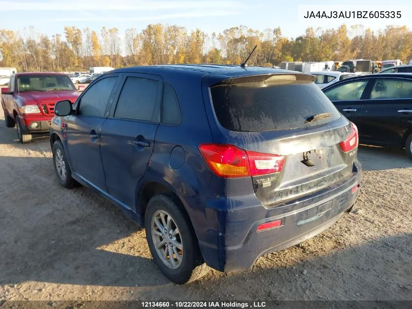 2011 Mitsubishi Rvr VIN: JA4AJ3AU1BZ605335 Lot: 12134660