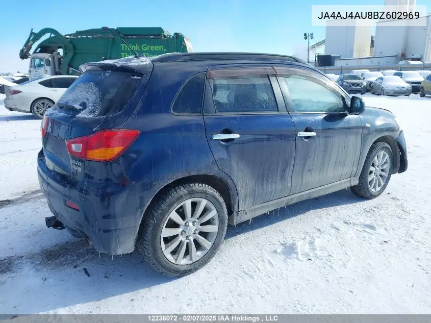 2011 Mitsubishi Rvr Gt VIN: JA4AJ4AU8BZ602969 Lot: 12236072