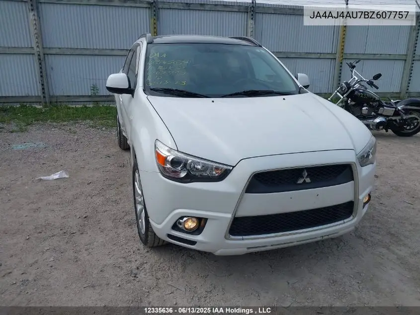 2011 Mitsubishi Rvr Gt VIN: JA4AJ4AU7BZ607757 Lot: 12335636