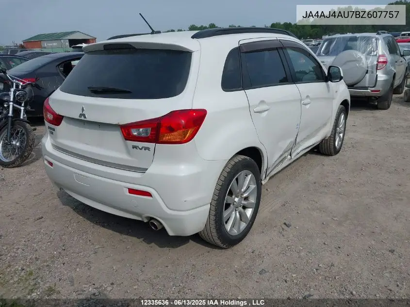 2011 Mitsubishi Rvr Gt VIN: JA4AJ4AU7BZ607757 Lot: 12335636