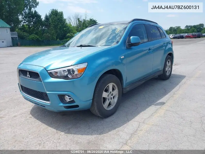 2011 Mitsubishi Rvr Gt VIN: JA4AJ4AU7BZ600131 Lot: 12345701X