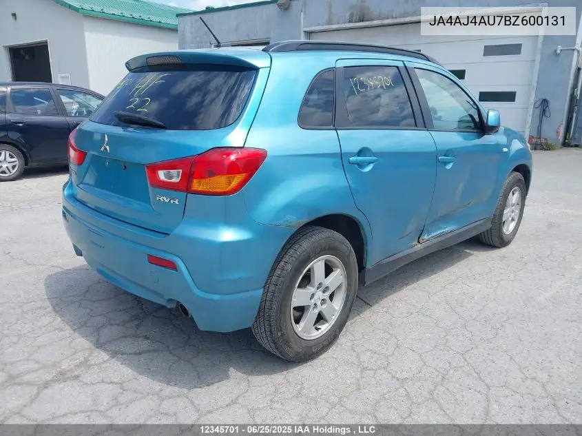2011 Mitsubishi Rvr Gt VIN: JA4AJ4AU7BZ600131 Lot: 12345701X