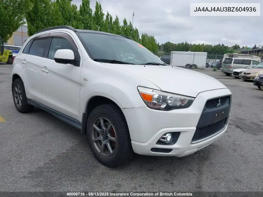 2011 Mitsubishi Rvr VIN: JA4AJ4AU3BZ604936 Lot: 40006716