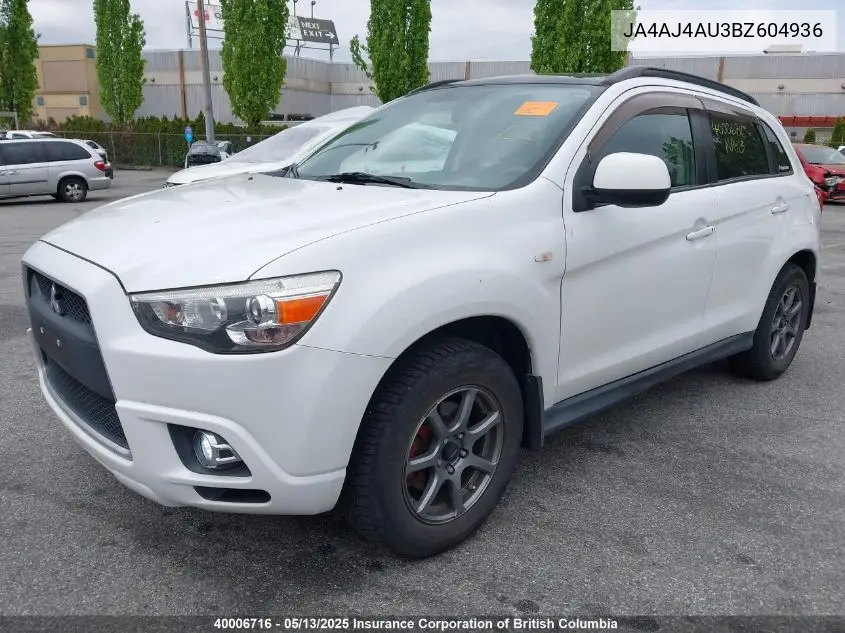 2011 Mitsubishi Rvr VIN: JA4AJ4AU3BZ604936 Lot: 40006716