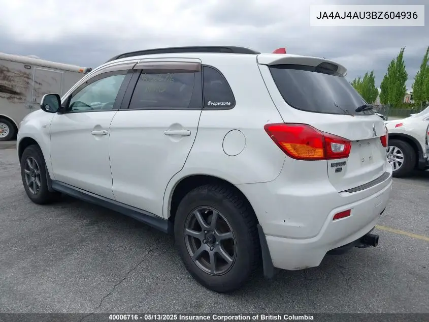 2011 Mitsubishi Rvr VIN: JA4AJ4AU3BZ604936 Lot: 40006716