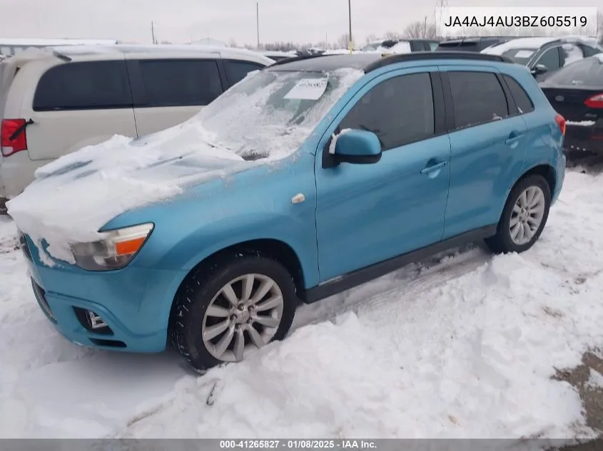 2011 Mitsubishi Rvr Gt VIN: JA4AJ4AU3BZ605519 Lot: 41265827