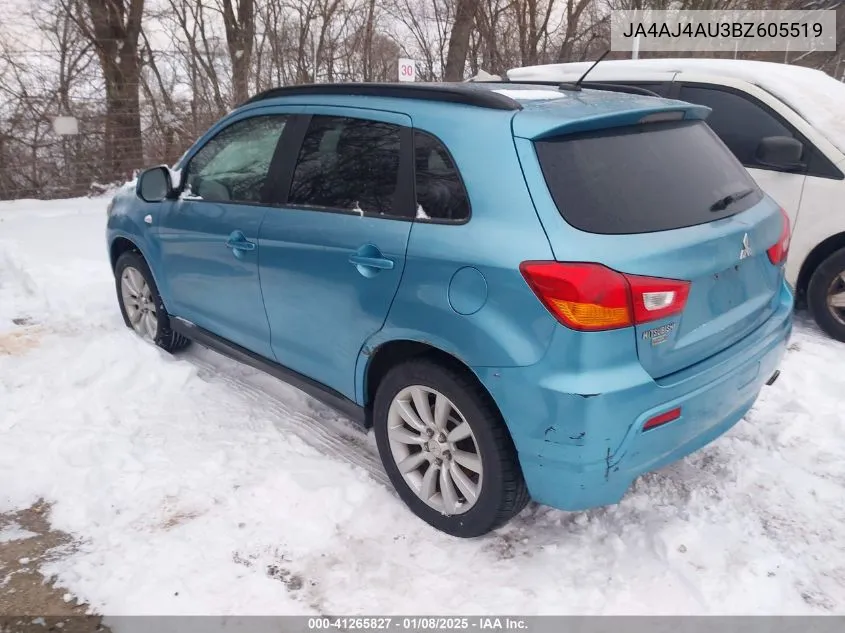 2011 Mitsubishi Rvr Gt VIN: JA4AJ4AU3BZ605519 Lot: 41265827