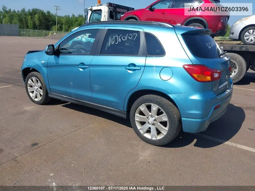 2012 Mitsubishi Rvr Gt VIN: JA4AJ4AU1CZ603396 Lot: 12360107