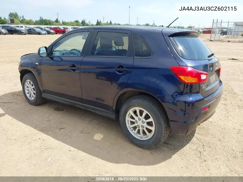 2012 Mitsubishi Rvr Se VIN: JA4AJ3AU3CZ602115 Lot: 30063616