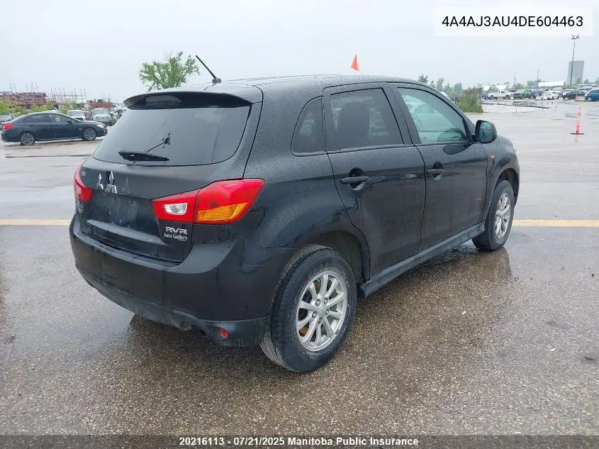 2013 Mitsubishi Rvr Se VIN: 4A4AJ3AU4DE604463 Lot: 20216113