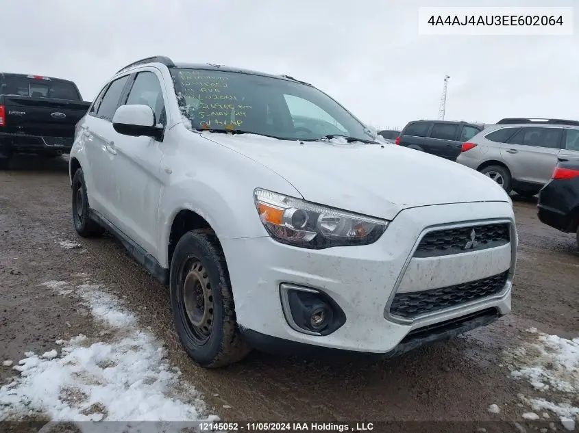 2014 Mitsubishi Rvr VIN: 4A4AJ4AU3EE602064 Lot: 12145052
