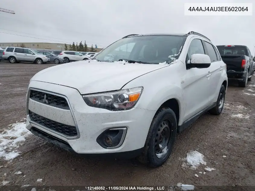 2014 Mitsubishi Rvr VIN: 4A4AJ4AU3EE602064 Lot: 12145052