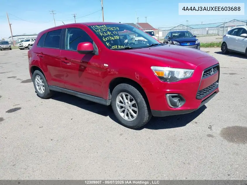 2014 Mitsubishi Rvr Se VIN: 4A4AJ3AUXEE603688 Lot: 12309807