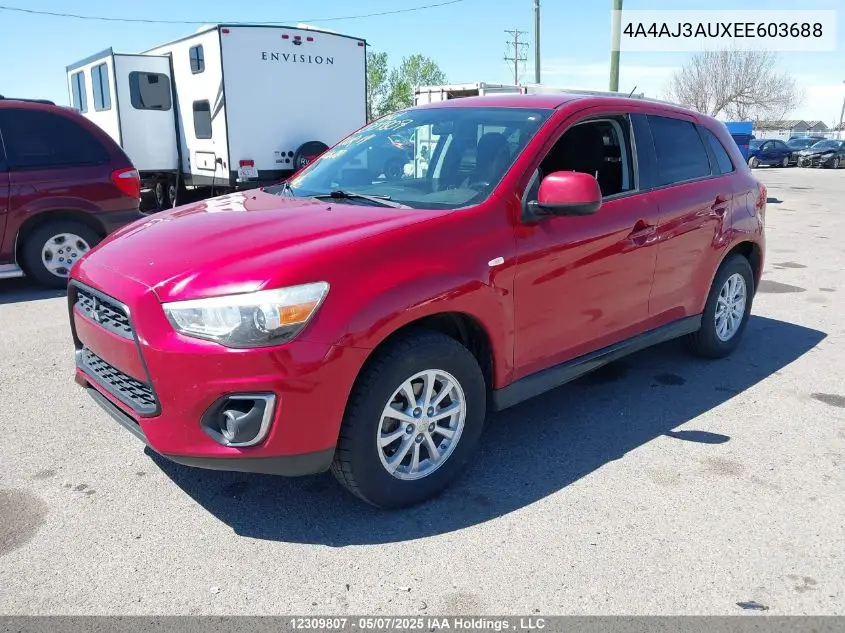 2014 Mitsubishi Rvr Se VIN: 4A4AJ3AUXEE603688 Lot: 12309807