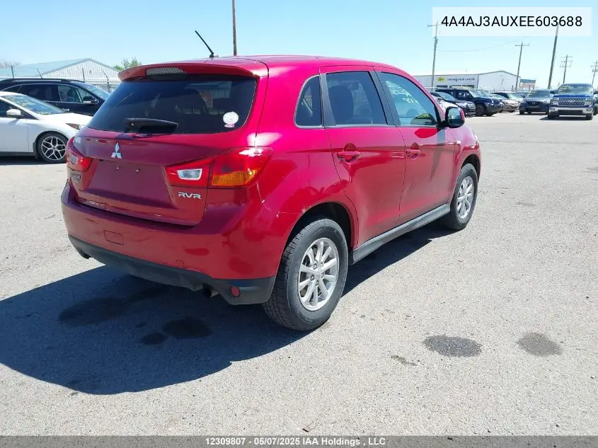 2014 Mitsubishi Rvr Se VIN: 4A4AJ3AUXEE603688 Lot: 12309807