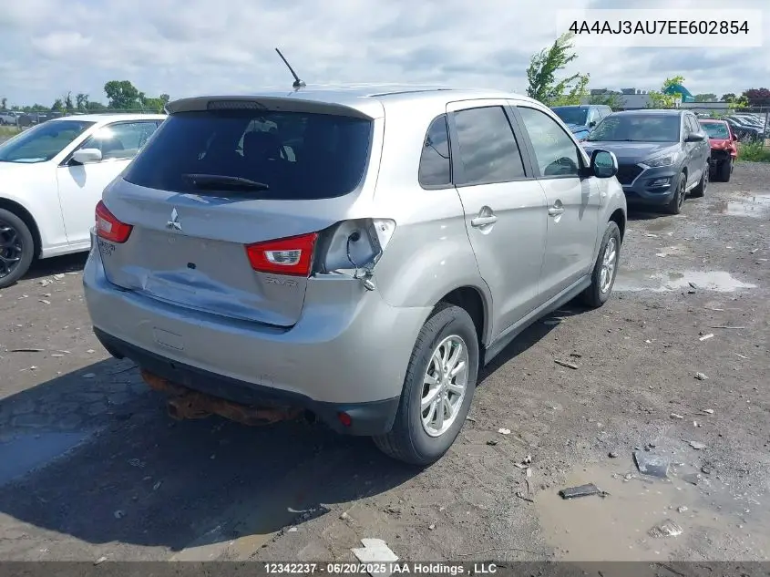 2014 Mitsubishi Rvr Se VIN: 4A4AJ3AU7EE602854 Lot: 12342237