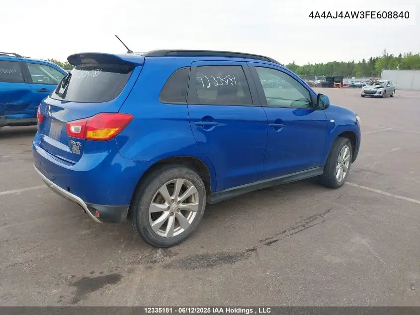 2015 Mitsubishi Rvr Gt VIN: 4A4AJ4AW3FE608840 Lot: 12335181