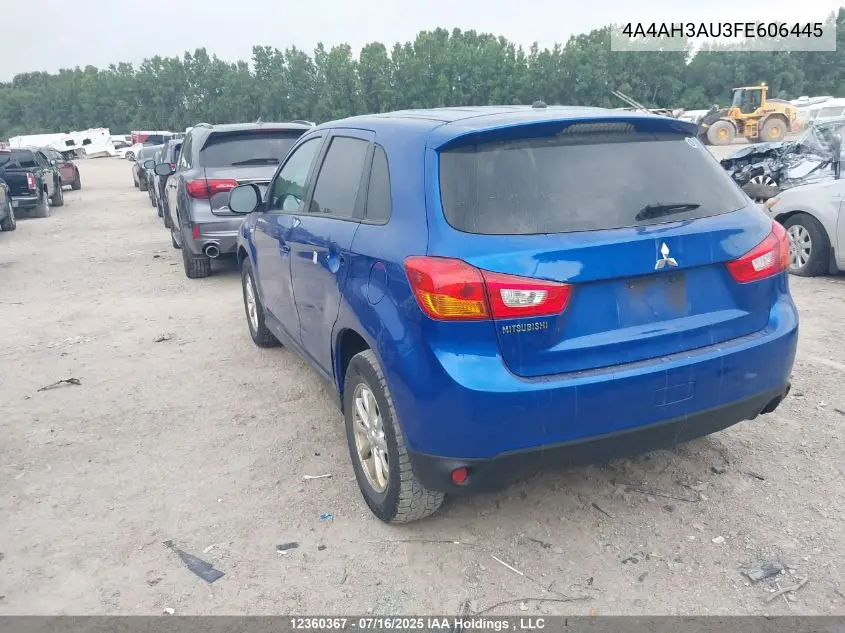 2015 Mitsubishi Rvr Es/Se VIN: 4A4AH3AU3FE606445 Lot: 12360367