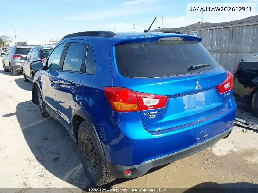2016 Mitsubishi Rvr Gt VIN: JA4AJ4AW2GZ612941 Lot: 12269121