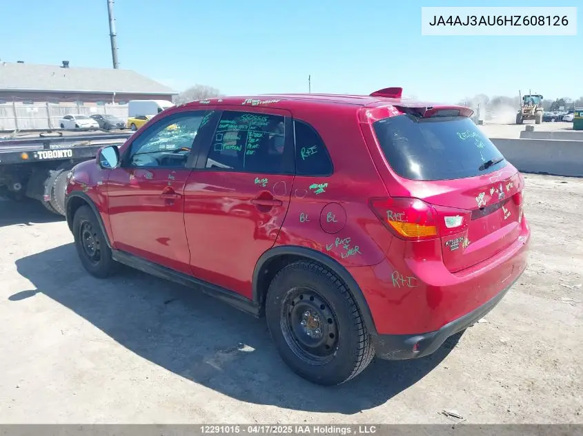 2017 Mitsubishi Rvr Se VIN: JA4AJ3AU6HZ608126 Lot: 12291015