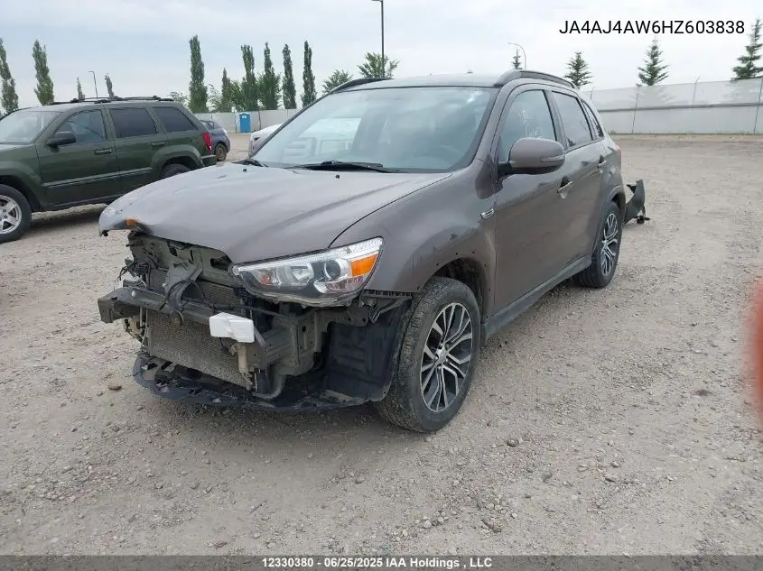 2017 Mitsubishi Rvr Se Limited/Gt VIN: JA4AJ4AW6HZ603838 Lot: 12330380