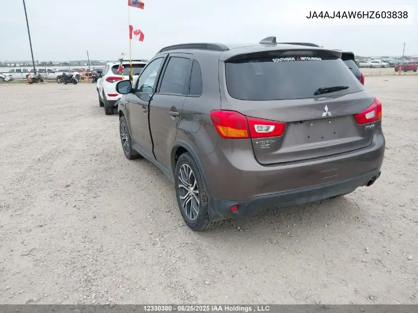 2017 Mitsubishi Rvr Se Limited/Gt VIN: JA4AJ4AW6HZ603838 Lot: 12330380