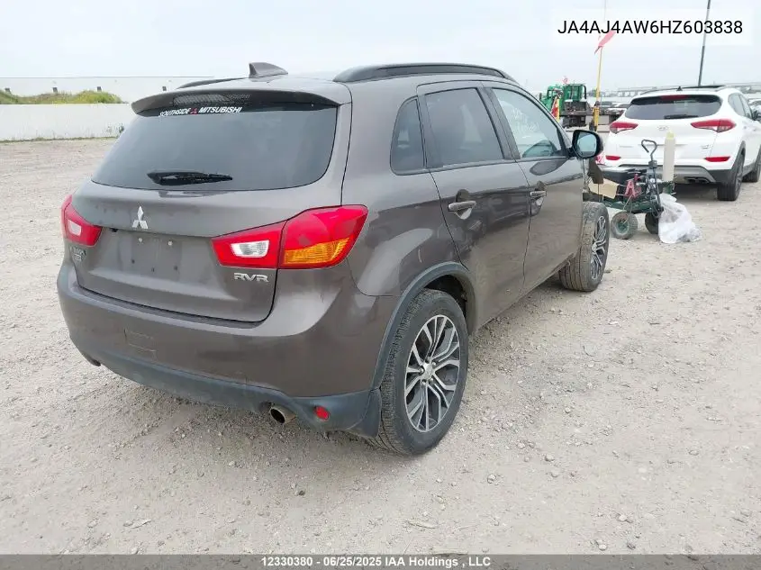 2017 Mitsubishi Rvr Se Limited/Gt VIN: JA4AJ4AW6HZ603838 Lot: 12330380