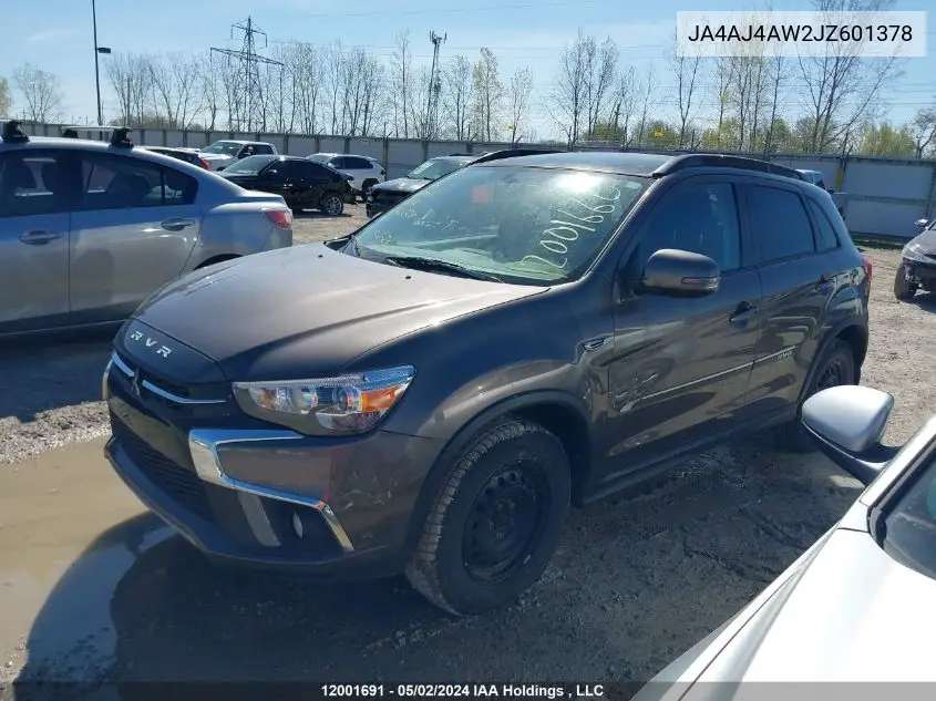 2018 Mitsubishi Rvr VIN: JA4AJ4AW2JZ601378 Lot: 12001691