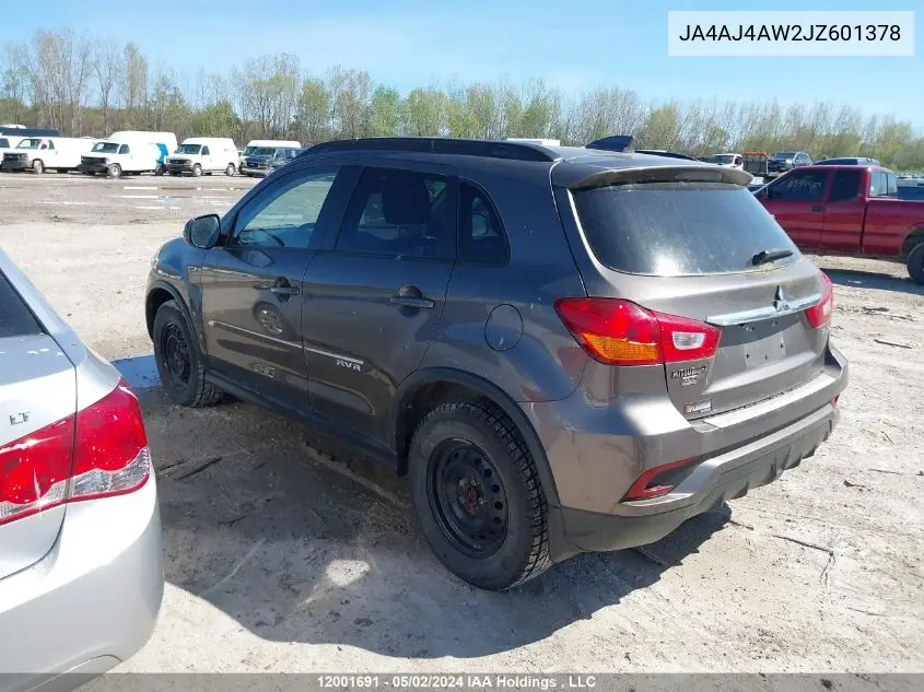 2018 Mitsubishi Rvr VIN: JA4AJ4AW2JZ601378 Lot: 12001691