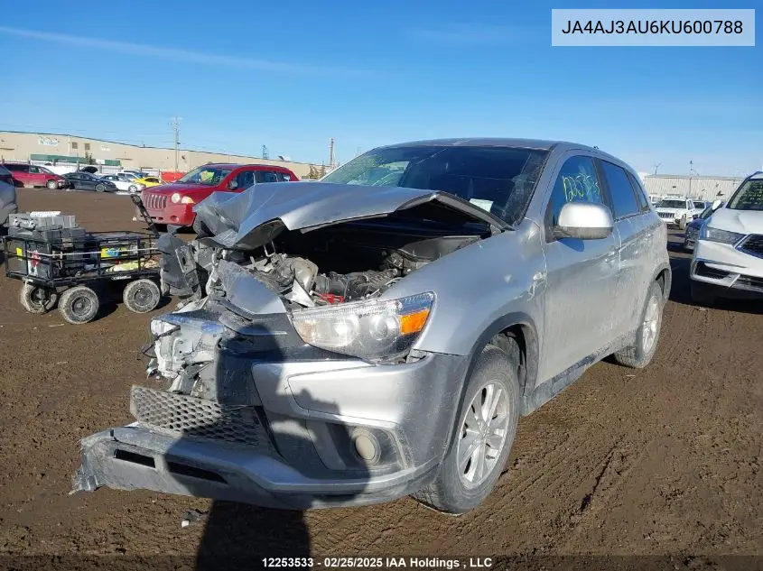 2019 Mitsubishi Rvr Se VIN: JA4AJ3AU6KU600788 Lot: 12253533