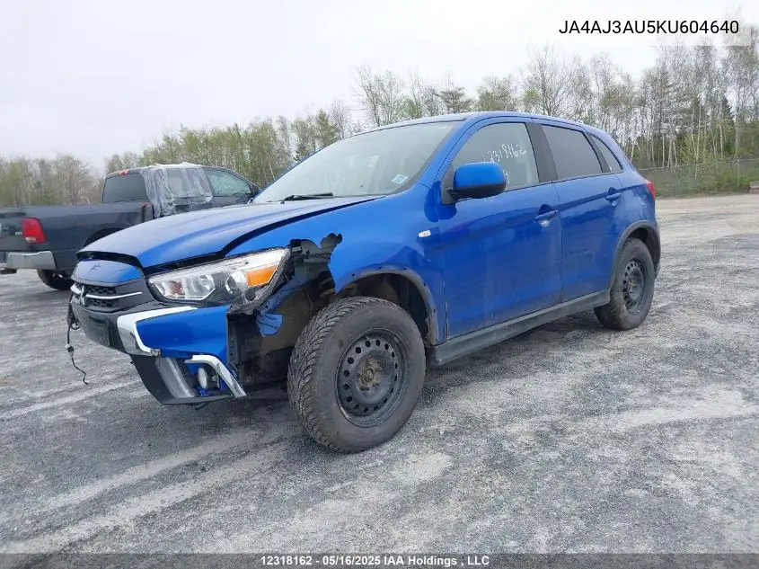 2019 Mitsubishi Rvr Se VIN: JA4AJ3AU5KU604640 Lot: 12318162