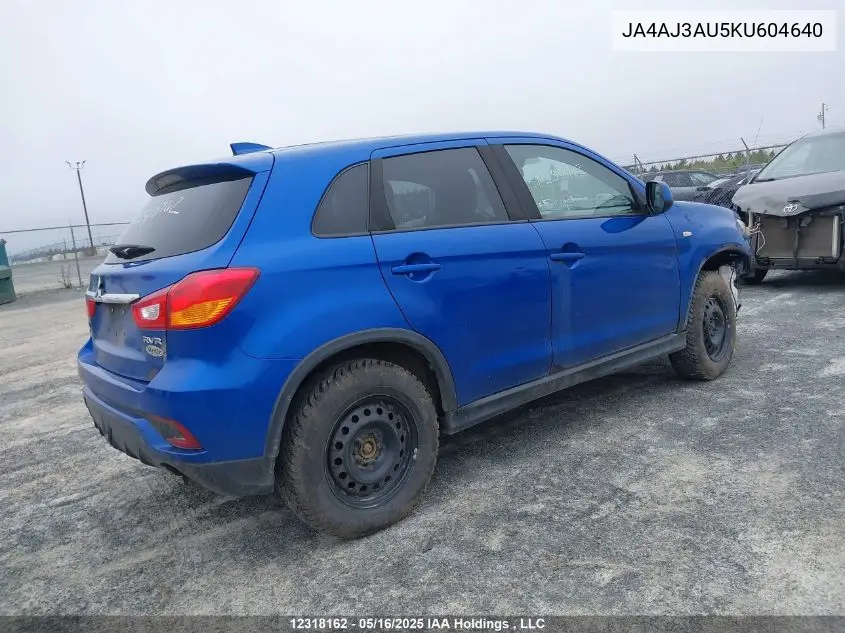 2019 Mitsubishi Rvr Se VIN: JA4AJ3AU5KU604640 Lot: 12318162