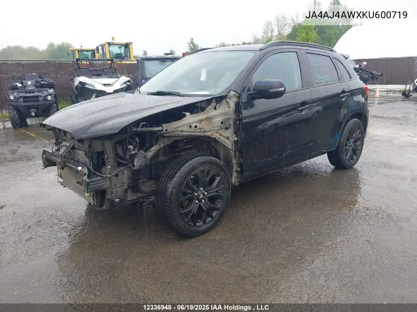 2019 Mitsubishi Rvr Gt/Se Black Edition/Se Limited Edition VIN: JA4AJ4AWXKU600719 Lot: 12336948