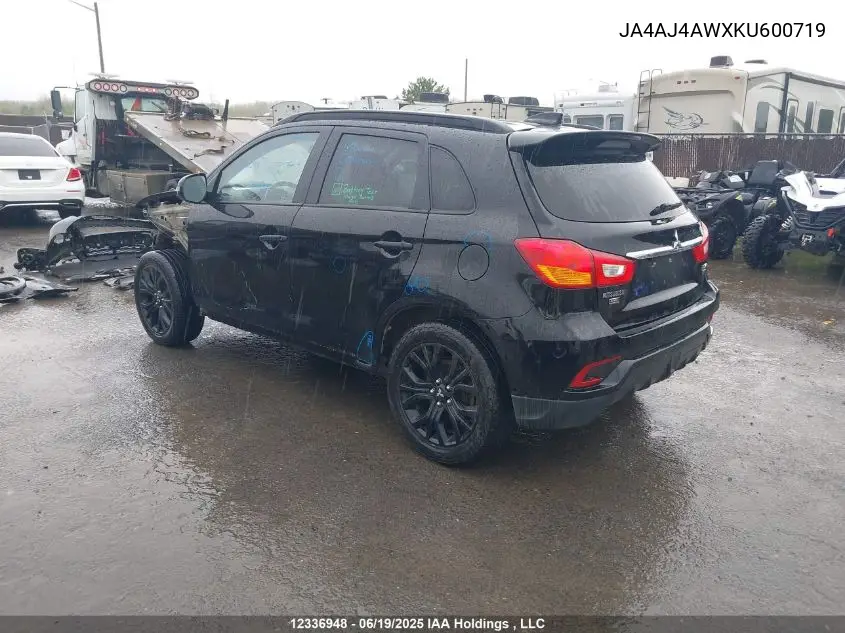2019 Mitsubishi Rvr Gt/Se Black Edition/Se Limited Edition VIN: JA4AJ4AWXKU600719 Lot: 12336948