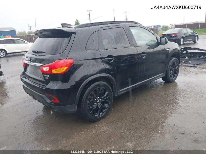 2019 Mitsubishi Rvr Gt/Se Black Edition/Se Limited Edition VIN: JA4AJ4AWXKU600719 Lot: 12336948