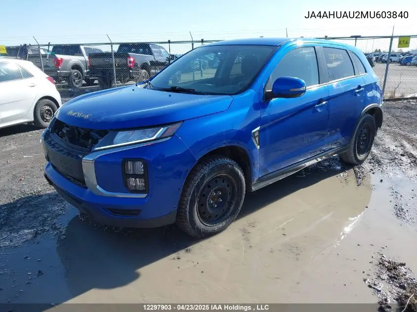 2021 Mitsubishi Rvr Es/Se VIN: JA4AHUAU2MU603840 Lot: 12297903