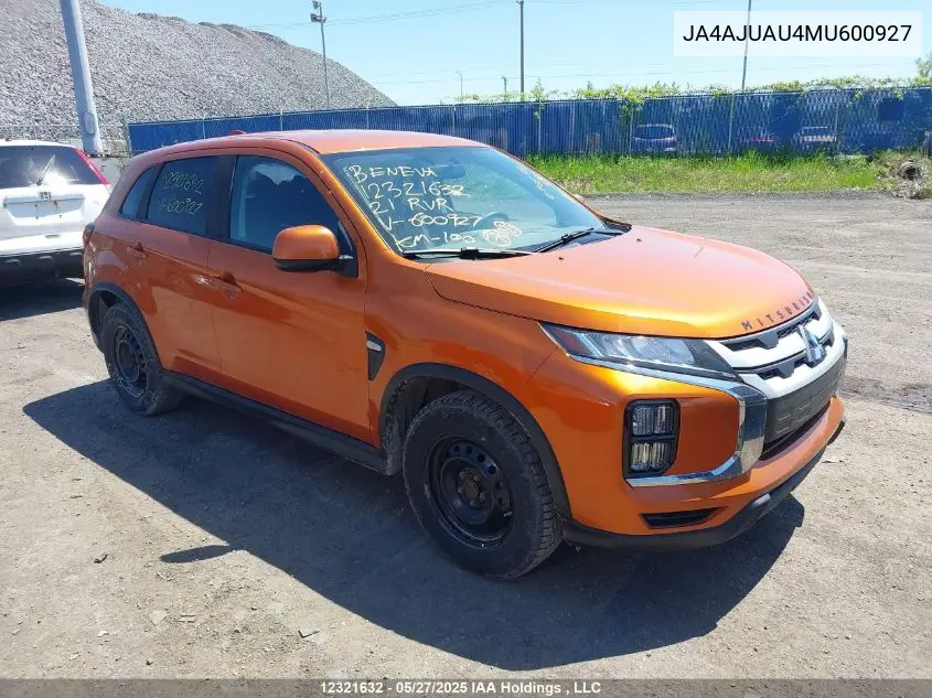 2021 Mitsubishi Rvr Es VIN: JA4AJUAU4MU600927 Lot: 12321632