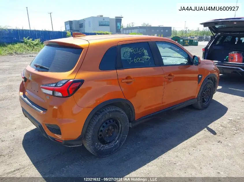 2021 Mitsubishi Rvr Es VIN: JA4AJUAU4MU600927 Lot: 12321632
