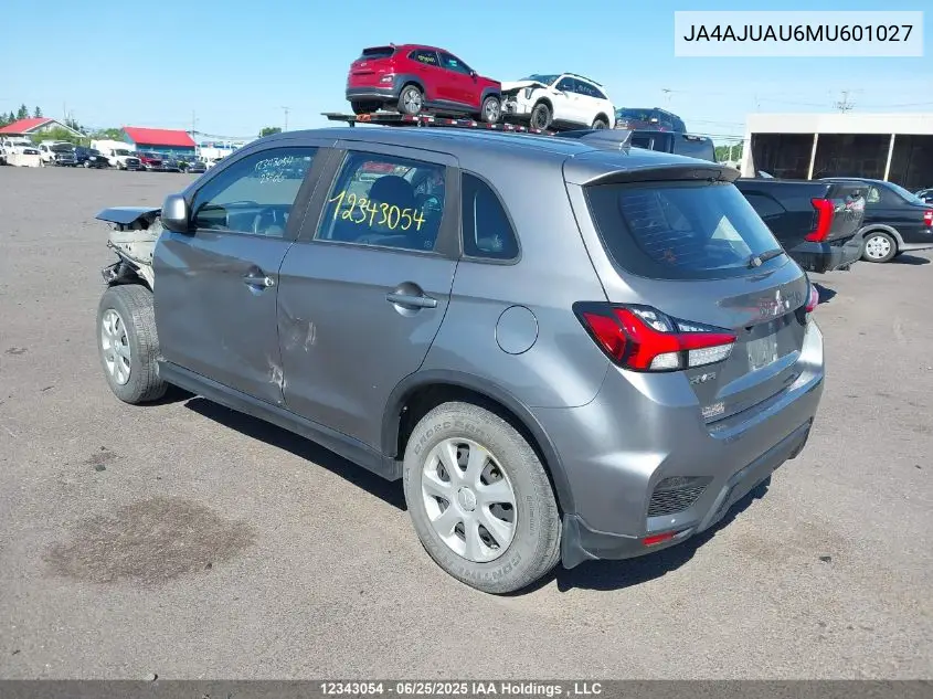 2021 Mitsubishi Rvr Es VIN: JA4AJUAU6MU601027 Lot: 12343054