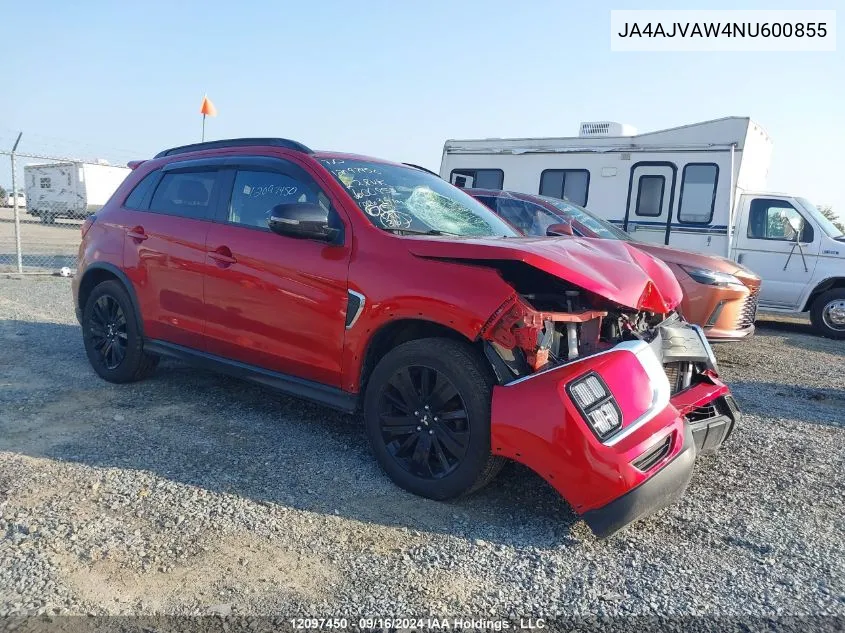 2022 Mitsubishi Rvr VIN: JA4AJVAW4NU600855 Lot: 12097450