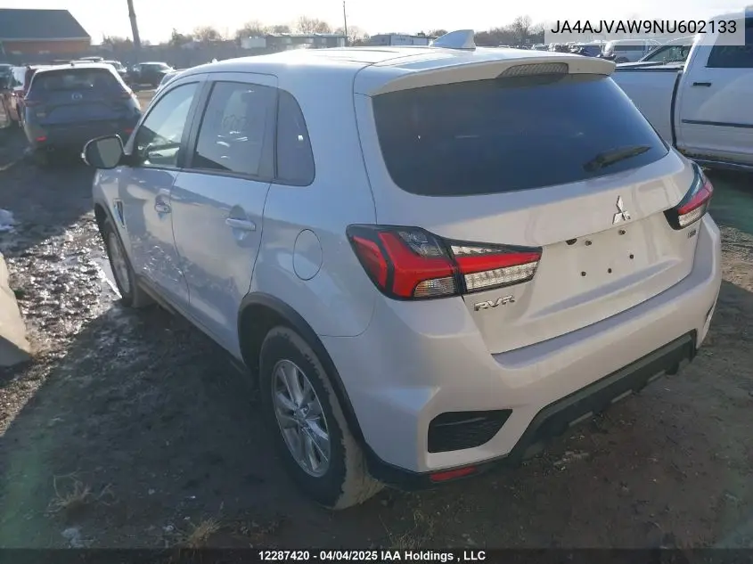 2022 Mitsubishi Rvr Se/Sel/Le/Gt VIN: JA4AJVAW9NU602133 Lot: 12287420