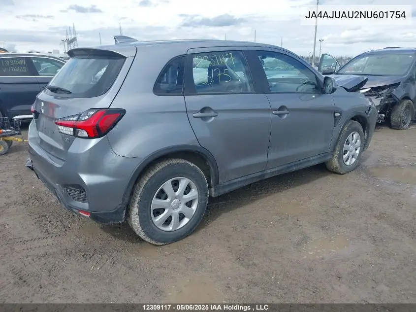 2022 Mitsubishi Rvr Es VIN: JA4AJUAU2NU601754 Lot: 12309117